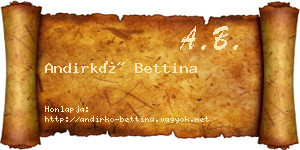 Andirkó Bettina névjegykártya