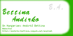 bettina andirko business card